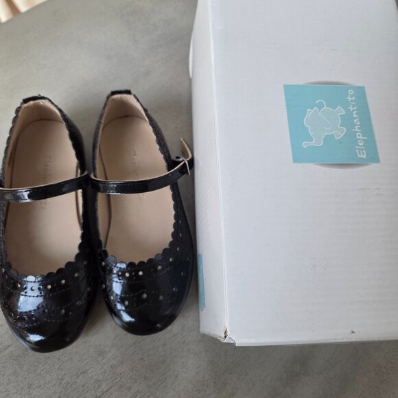 New Elephantito black patent leather wing tipped ballerina 8 - Picture 7 of 10